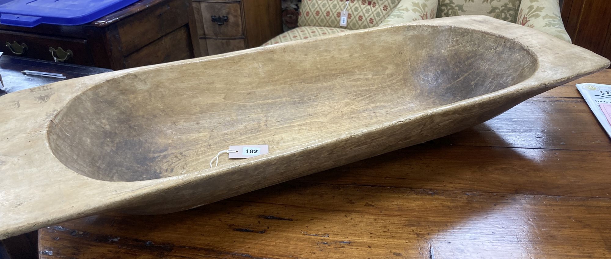 A 19th century flour trough, width 100cm, depth 36cm, height 14cm